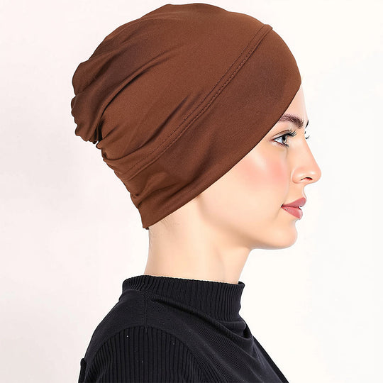 👒 LAST DAY SALE 50% OFF!!🌸 Soft Stretch Turban Cap – Milk Silk Fabric & Anti-Slip Fit – Hair Volume Concealer – Multi-Use Under Scarf 🧣