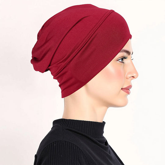 👒 LAST DAY SALE 50% OFF!!🌸 Soft Stretch Turban Cap – Milk Silk Fabric & Anti-Slip Fit – Hair Volume Concealer – Multi-Use Under Scarf 🧣