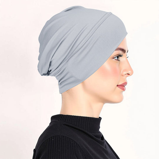 👒 LAST DAY SALE 50% OFF!!🌸 Soft Stretch Turban Cap – Milk Silk Fabric & Anti-Slip Fit – Hair Volume Concealer – Multi-Use Under Scarf 🧣