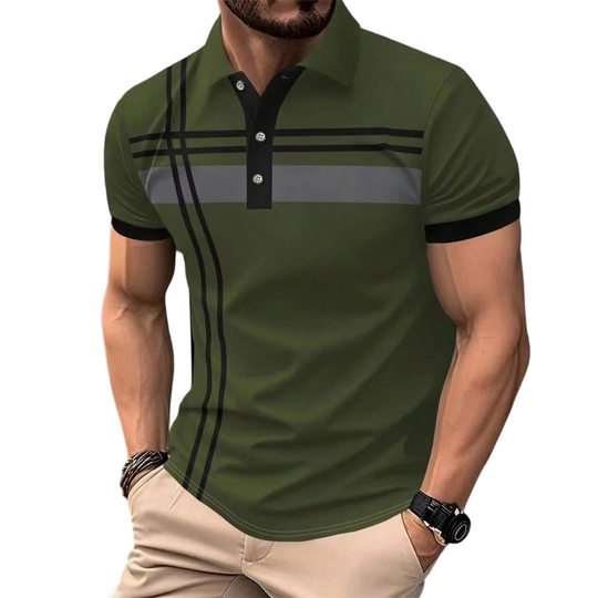⏳Limited-time 50% off⏰Men's Striped Short Sleeve Collared Top👔
