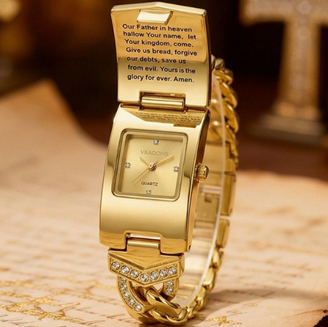 🥳2026 HOT SALE🥳💞50K+ SOLD!💎⌚ 50% OFF! Sparkling Crystal Cross Watch – Geometric rectangular dial, premium metal strap. Elegant & timeless. ✨🕊️