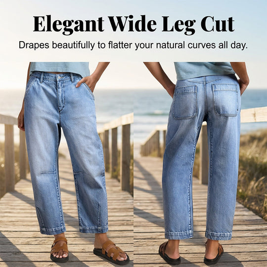 🎁2026 New Arrivals 50% OFF💥  Women's High Waisted Cropped Barrel Jeans  🥳HOT SALE！！🥳