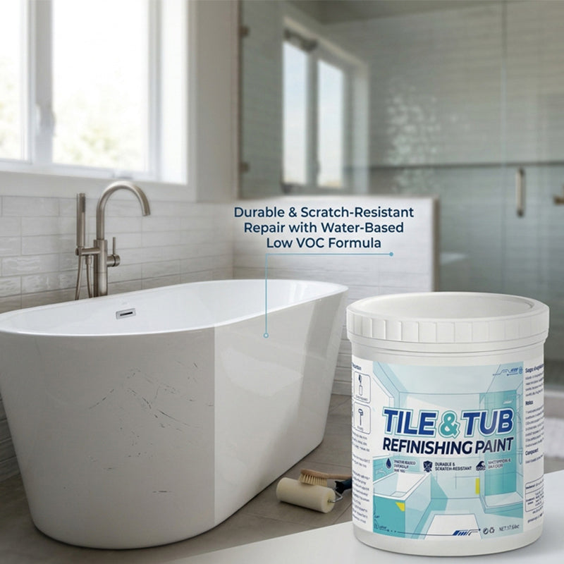🥳2026 HOT SALE🥳💞50K+ SOLD!🛁🎨 50% OFF! Tile & Tub Refinishing Paint Kit – Waterproof, anti‑slip finish. Covers stains & cracks. Easy DIY, no pro needed. ✨🛡️