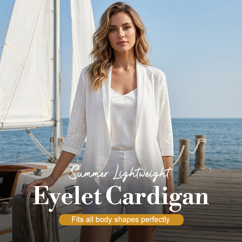 🧥 50% OFF NOW! ⏳ Women's Summer Lightweight Eyelet Cardigan – Breathable, chic & perfect for beach cover-ups or breezy evenings 🌼