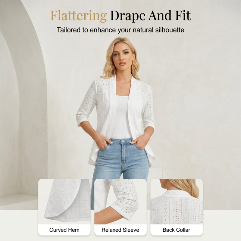 🧥 50% OFF NOW! ⏳ Women's Summer Lightweight Eyelet Cardigan – Breathable, chic & perfect for beach cover-ups or breezy evenings 🌼