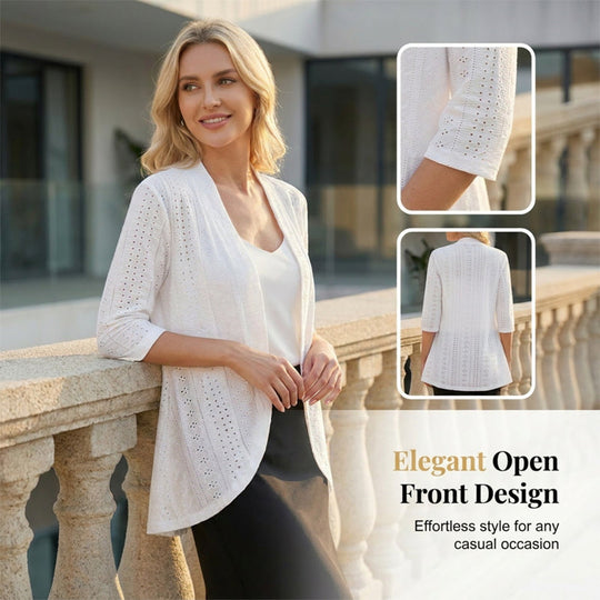 🧥 50% OFF NOW! ⏳ Women's Summer Lightweight Eyelet Cardigan – Breathable, chic & perfect for beach cover-ups or breezy evenings 🌼