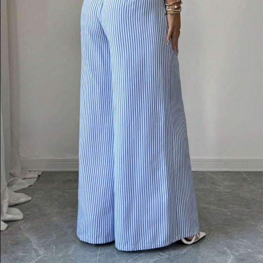 🎁2026 New Arrivals 50% OFF💥High-Waist Striped Wide-Leg Trousers