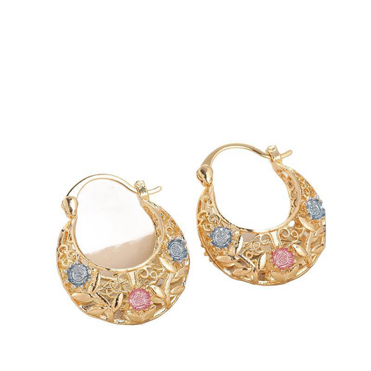 🔥2026 New Arrival ＆ Hot Sale ＆ 50％ Off🔥🌙💐 Gold-Plated Crescent Moon Enamel Flower Earrings – Affordable Luxury, Versatile  ✨✅