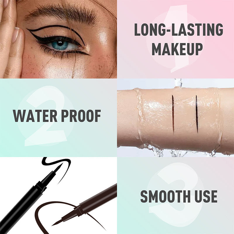 🥳2026 HOT SALE🥳💞50K+ SOLD!👁️💧 BUY 1 GET 1 FREE! Waterproof Liquid Eyeliner – Ultra‑fine tip, fast‑drying, 12H wear. No smudge, no fade. Gentle on eyes. 🖌️✨