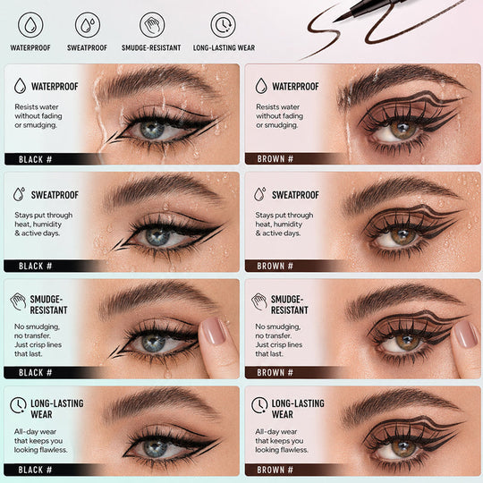 🥳2026 HOT SALE🥳💞50K+ SOLD!👁️💧 BUY 1 GET 1 FREE! Waterproof Liquid Eyeliner – Ultra‑fine tip, fast‑drying, 12H wear. No smudge, no fade. Gentle on eyes. 🖌️✨