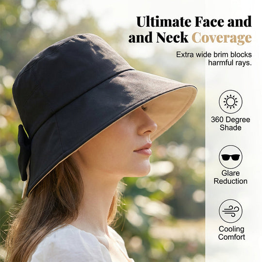 🥳SUMMER HOT SALE🥳💞50K+ SOLD!💥30% OFF! 🔥 Women's Bowknot Wide Brim Sun Hat ☀️ UV Protection Summer Beach Hat 🌴
