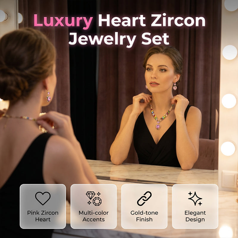 🥳2026 HOT SALE🥳💞50K+ SOLD!💎👑 50% OFF! Sparkling Heart Jewelry Set – Necklace & earrings, lightweight & elegant. A timeless gift for her. 💖🎁