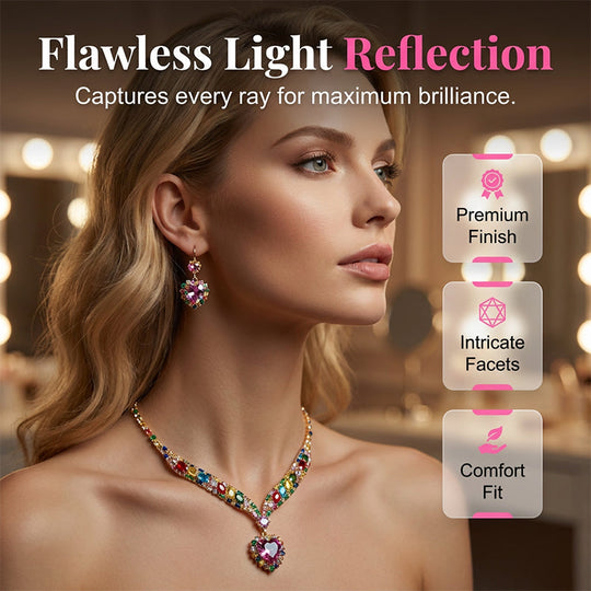 🥳2026 HOT SALE🥳💞50K+ SOLD!💎👑 50% OFF! Sparkling Heart Jewelry Set – Necklace & earrings, lightweight & elegant. A timeless gift for her. 💖🎁