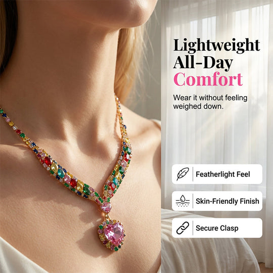🥳2026 HOT SALE🥳💞50K+ SOLD!💎👑 50% OFF! Sparkling Heart Jewelry Set – Necklace & earrings, lightweight & elegant. A timeless gift for her. 💖🎁