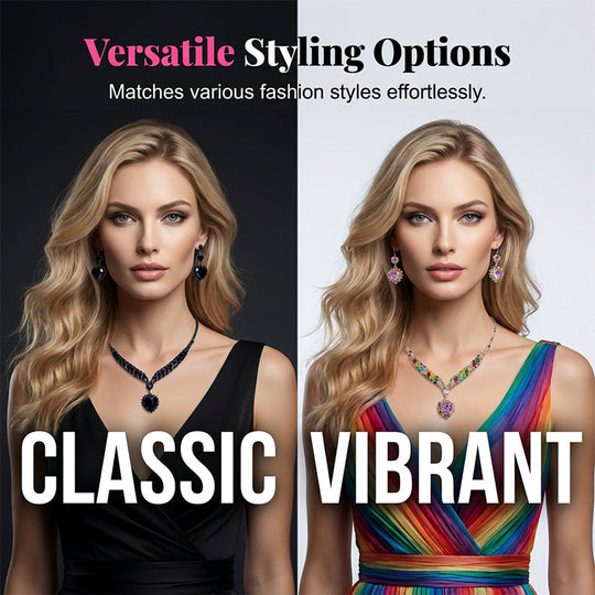 🥳2026 HOT SALE🥳💞50K+ SOLD!💎👑 50% OFF! Sparkling Heart Jewelry Set – Necklace & earrings, lightweight & elegant. A timeless gift for her. 💖🎁