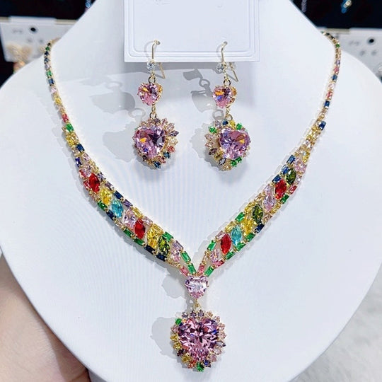 🥳2026 HOT SALE🥳💞50K+ SOLD!💎👑 50% OFF! Sparkling Heart Jewelry Set – Necklace & earrings, lightweight & elegant. A timeless gift for her. 💖🎁
