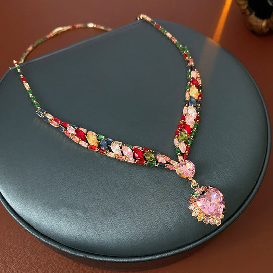 🥳2026 HOT SALE🥳💞50K+ SOLD!💎👑 50% OFF! Sparkling Heart Jewelry Set – Necklace & earrings, lightweight & elegant. A timeless gift for her. 💖🎁