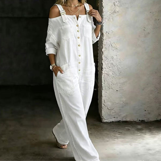 ⏳🔥LIMITED-TIME 60% OFF! 👗 Loose Fit Wide-Leg Overall Jumpsuit with Pockets – Effortless Comfort & Style ✨