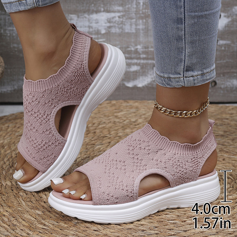 👡💐 Women's Breathable Knit Platform Sandals – Air-permeable knit upper, cushioned sole & lightweight comfy summer footwear ✨
