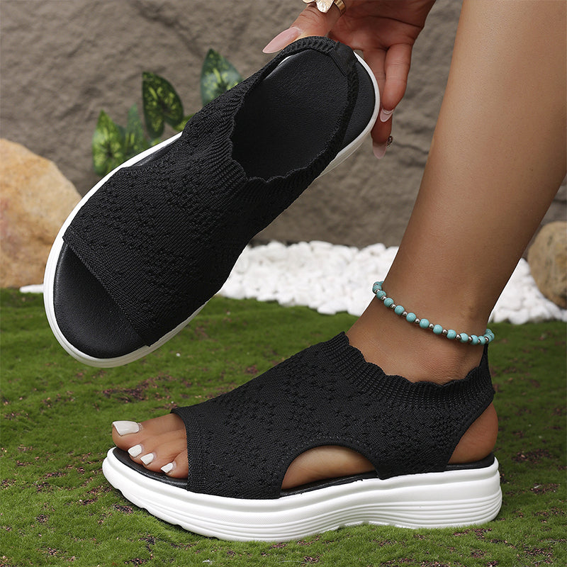 👡💐 Women's Breathable Knit Platform Sandals – Air-permeable knit upper, cushioned sole & lightweight comfy summer footwear ✨