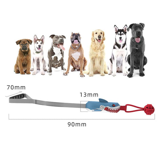 🐾Interactive Shark Dog Tug Toy with Squeaker & Rope Knot