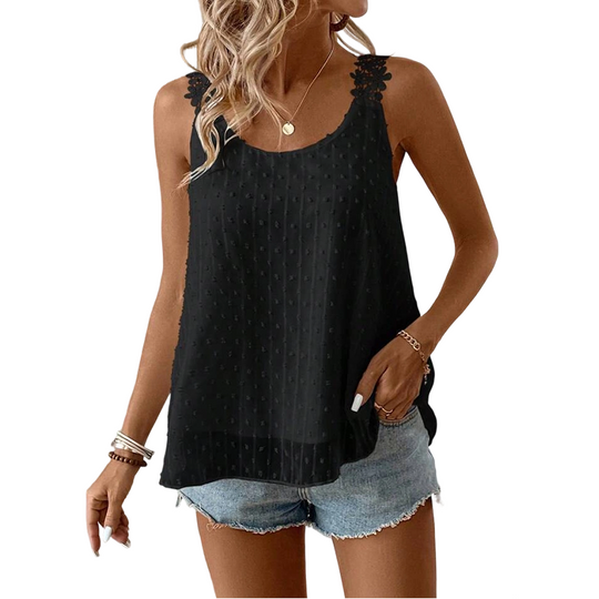 🔥Summer Bestseller🔥 Elegant Dot Lace Strap Tank Top