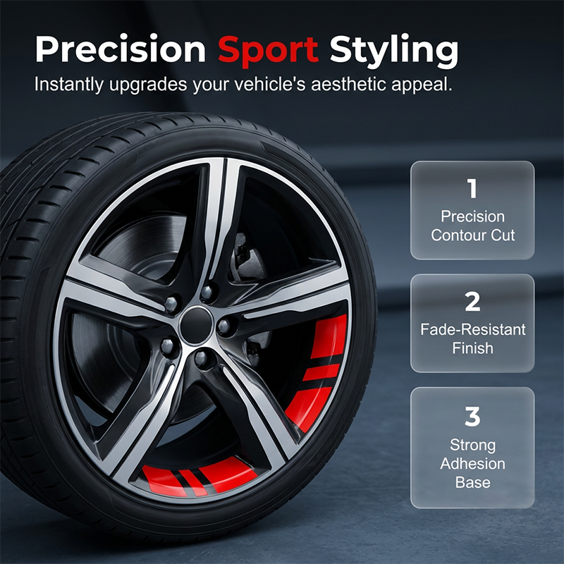 Car Wheel Rim Reflective Stripes Decal
