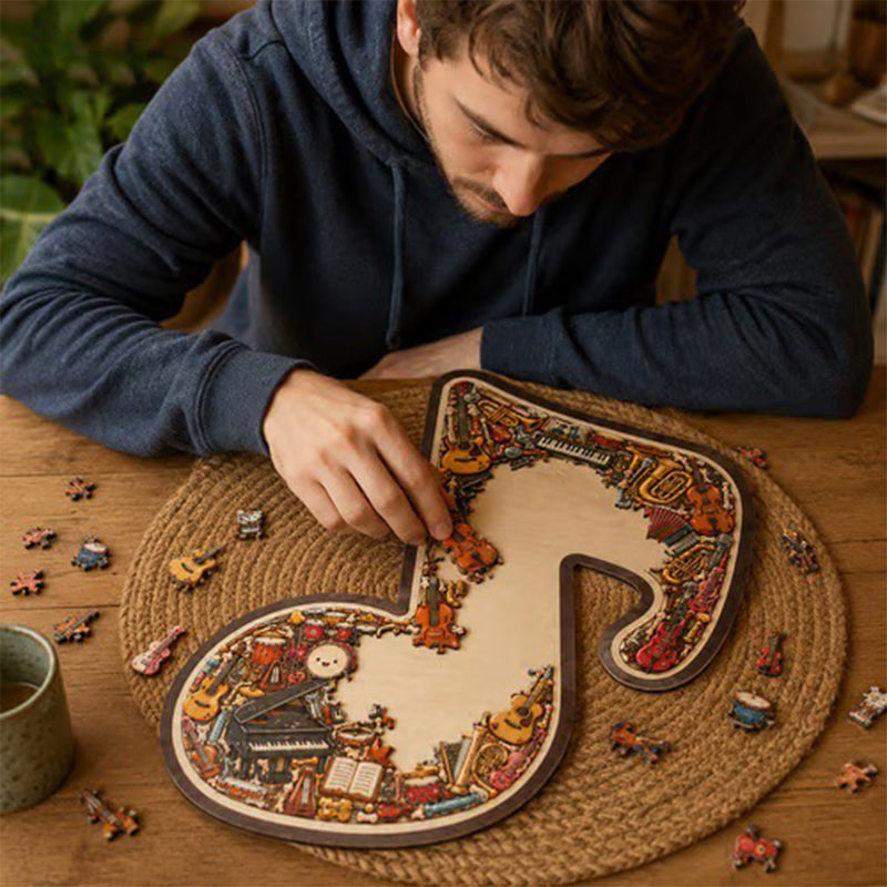 🎶 Last Day Special Price £9.99 ! 🔥Buy more save more🎁Wooden Musical Note Jigsaw Puzzle🧩