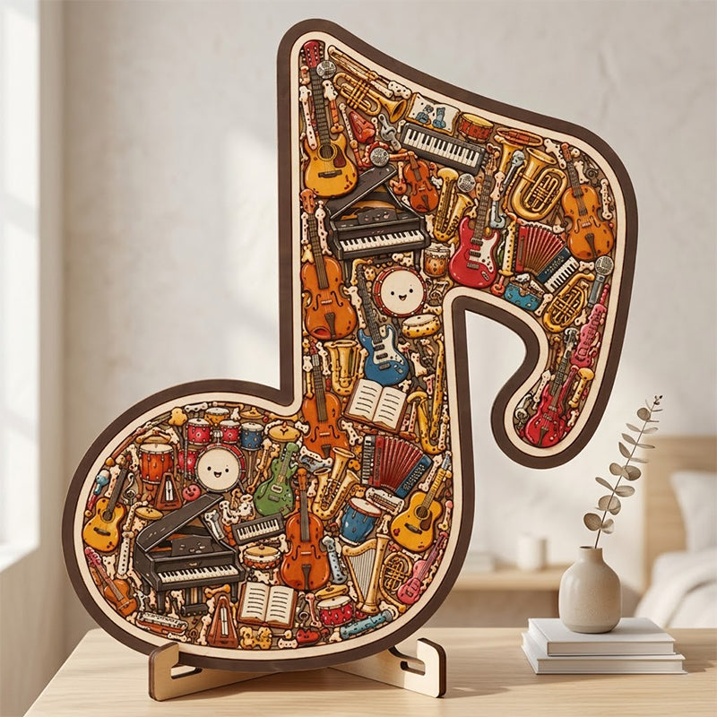 🎶 Last Day Special Price £9.99 ! 🔥Buy more save more🎁Wooden Musical Note Jigsaw Puzzle🧩
