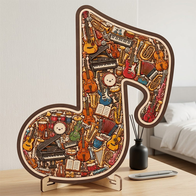 🎶 Last Day Special Price £9.99 ! 🔥Buy more save more🎁Wooden Musical Note Jigsaw Puzzle🧩