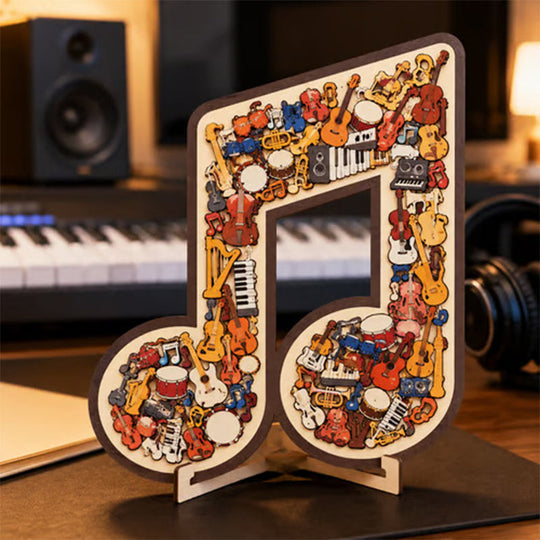 🎶 Last Day Special Price £9.99 ! 🔥Buy more save more🎁Wooden Musical Note Jigsaw Puzzle🧩