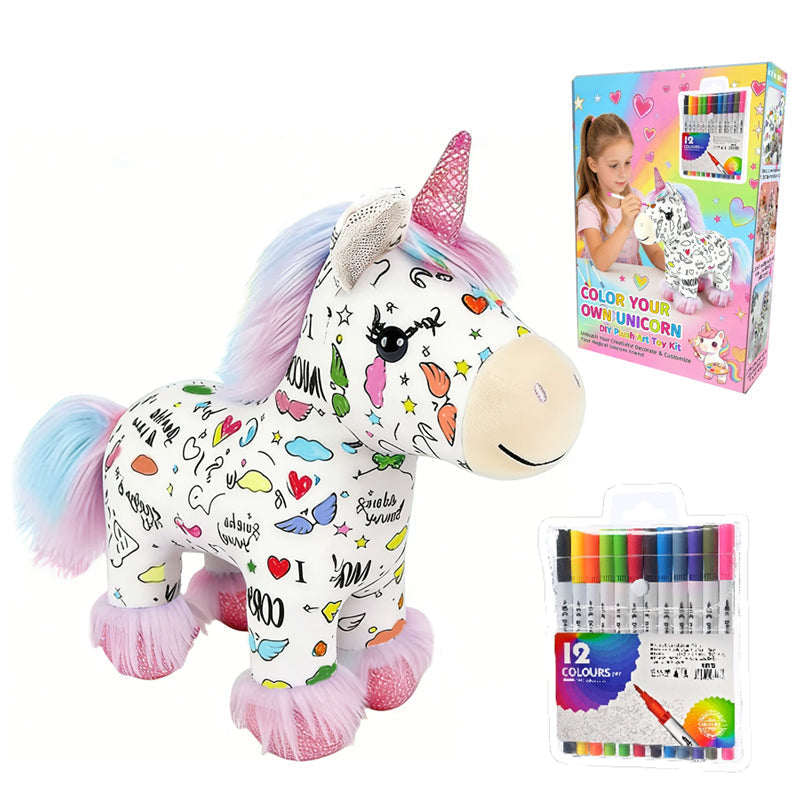 DIY Color-In Unicorn Plush Toy Kit🦄✨️