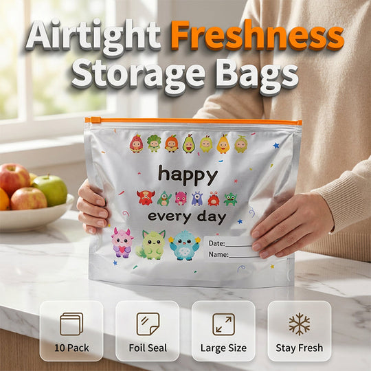 🏆 Last Day Special Price £8.99 ! 🔥Buy more save more🎁Reusable Aluminum Foil Sealable Storage Bags (10-Pieces)