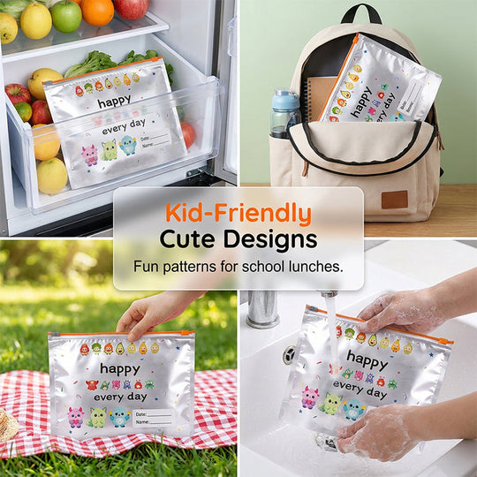 🏆 Last Day Special Price £8.99 ! 🔥Buy more save more🎁Reusable Aluminum Foil Sealable Storage Bags (10-Pieces)