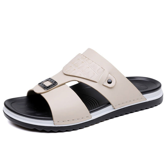 📢📢50% OFF !! ⏰Men's Faux Leather Slip-On Sandals