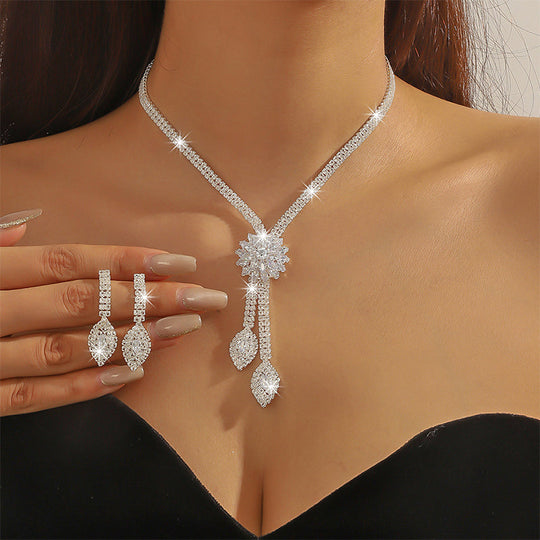 🎁2026 New Arrivals 50% OFF💥Women's Zircon Flower Jewelry Set – Elegant, Sparkling, Ready-to-Gift 💎