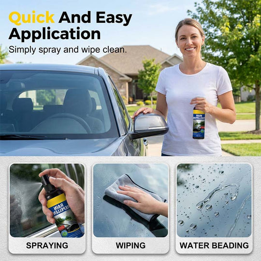 🏆 Last Day Special Price £9.99 ! 🔥Buy 2 Get 1 Free🎁Crystal Clear Windshield Rain Repellent Spray