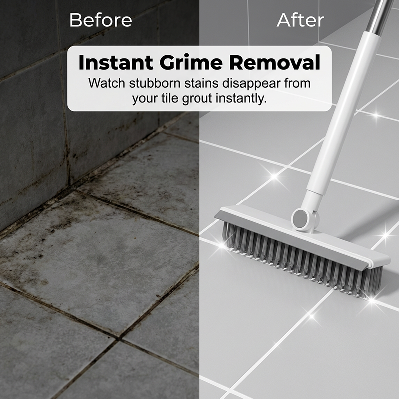 🔥UP TO 50% OFF!!🎁2-in-1 Grout & Corner Scrubber Brush with Squeegee🧹