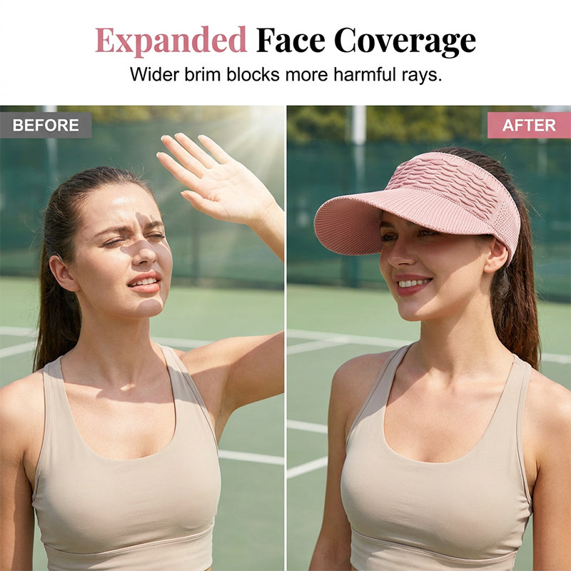 💥50K+ SOLD!🔥SunSafeTok Women’s High Ponytail Visor Hat 🧢 Breathable, Open-Top UV400 Protection ☀️🇬🇧  Perfect for Running, Hiking, Beach Days & Everyday “That Girl” Style 💁‍♀️✨