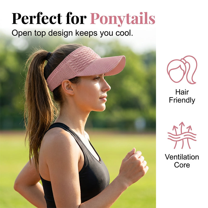 💥50K+ SOLD!🔥SunSafeTok Women’s High Ponytail Visor Hat 🧢 Breathable, Open-Top UV400 Protection ☀️🇬🇧  Perfect for Running, Hiking, Beach Days & Everyday “That Girl” Style 💁‍♀️✨