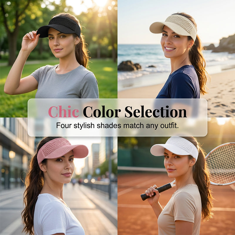 💥50K+ SOLD!🔥SunSafeTok Women’s High Ponytail Visor Hat 🧢 Breathable, Open-Top UV400 Protection ☀️🇬🇧  Perfect for Running, Hiking, Beach Days & Everyday “That Girl” Style 💁‍♀️✨