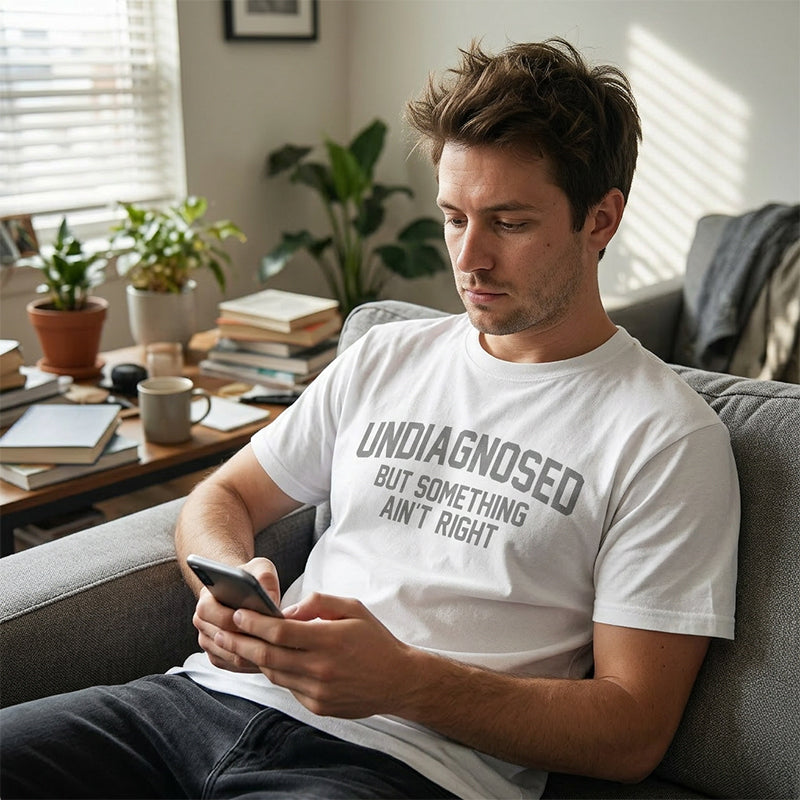 🎁2026 New Arrivals 30% OFF💥Funny "Undiagnosed" Slogan T-Shirt – Witty, Soft, Conversation Starter👕🎤