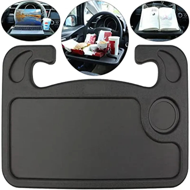 🍔Steering Wheel Tray Table  – Foldable, Cup & Tablet Slot, Lightweight🚗
