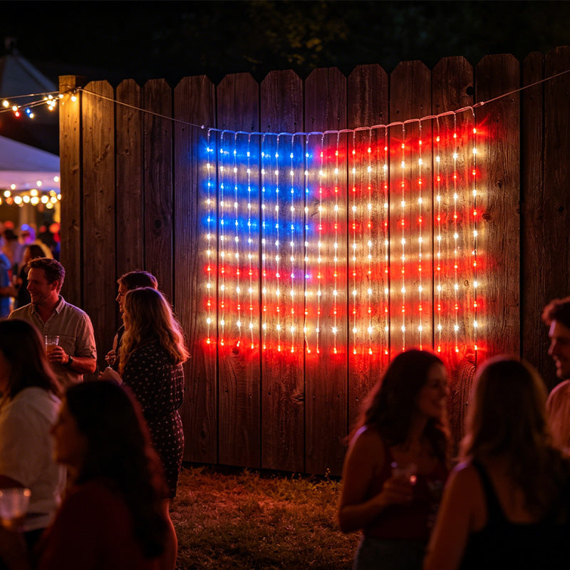 ❤️LIMITED-TIME 30% OFF! ✨ Patriotic Flag Net Lights – USB, Waterproof, 50,000-Hour ✨