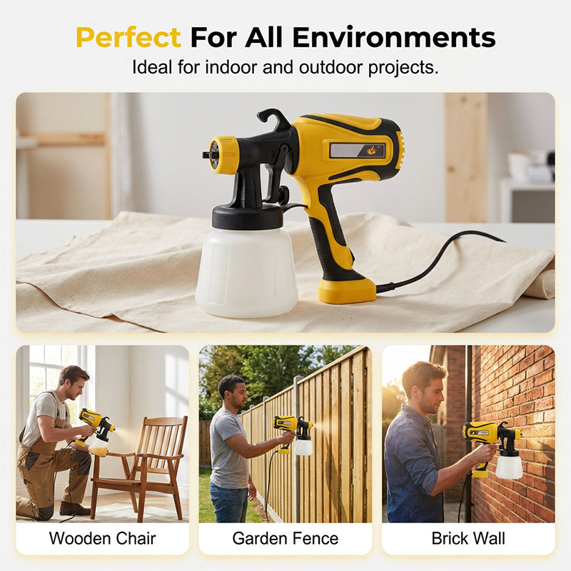 Electric Paint Spray Gun with 900ml Capacity