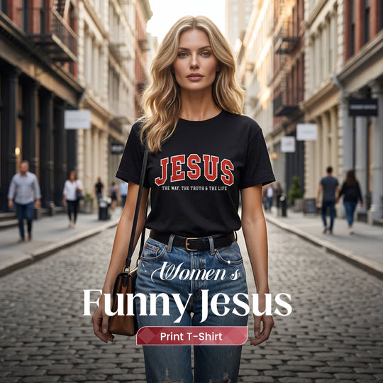 🔥Last Day 50% OFF🔥 Women's Funny Jesus Print T-Shirt