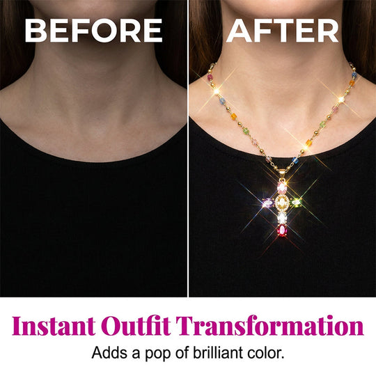 💎 50% OFF NOW! ✨ Women's Colorful Zircon Cross Pendant Necklace – Sparkling & lightweight – Faith-inspired design, perfect for daily wear or gifting – elegant and meaningful ✝️