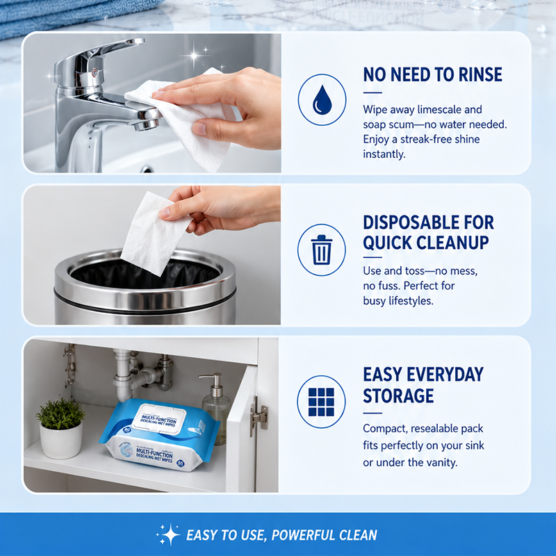 Multi-function Bathroom Descaling Cleaning Wipes