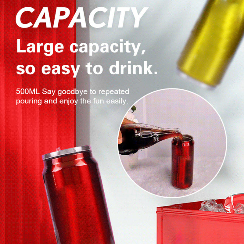 🔥SUMMER HOT SALE £9.99!!💥50K+ SOLD!🥤Double-Layer Stainless Steel Cola Can-Shaped Insulated Cup