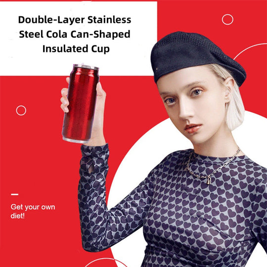 🔥SUMMER HOT SALE £9.99!!💥50K+ SOLD!🥤Double-Layer Stainless Steel Cola Can-Shaped Insulated Cup